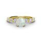 1 - Julian Desire 6.00 mm Round Opal and Bezel Set Diamond Engagement Ring 