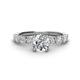1 - Julian Desire 6.50 mm Round Forever Brilliant Moissanite and Bezel Set Diamond Engagement Ring 