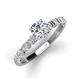 3 - Julian Desire 6.50 mm Round Lab Grown Diamond and Bezel Set Natural Diamond Engagement Ring 