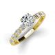 3 - Julian Desire 6.50 mm Round Lab Grown Diamond and Bezel Set Natural Diamond Engagement Ring 