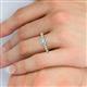 5 - Julian Desire 6.50 mm Round Lab Grown Diamond and Bezel Set Natural Diamond Engagement Ring 
