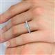 5 - Julian Desire 6.50 mm Round Forever Brilliant Moissanite and Bezel Set Diamond Engagement Ring 