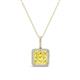 1 - Charlene 6.50 mm Princess Cut Lab Created Yellow Sapphire and Round Diamond Halo Pendant Necklace 