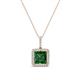 1 - Charlene 6.50 mm Princess Cut Lab Created Created Emerald and Round Diamond Halo Pendant Necklace 