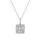 1 - Charlene 6.50 mm Princess Cut Forever Brilliant Moissanite and Round Diamond Halo Pendant Necklace 