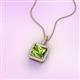 2 - Charlene 6.50 mm Princess Cut Peridot and Round Diamond Halo Pendant Necklace 