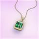 2 - Charlene 6.50 mm Princess Cut Lab Created Alexandrite and Round Diamond Halo Pendant Necklace 
