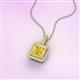 2 - Charlene 6.50 mm Princess Cut Lab Created Yellow Sapphire and Round Diamond Halo Pendant Necklace 