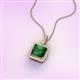 2 - Charlene 6.50 mm Princess Cut Lab Created Created Emerald and Round Diamond Halo Pendant Necklace 