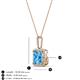 3 - Charlene 6.50 mm Princess Cut Blue Topaz and Round Diamond Halo Pendant Necklace 