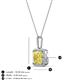 3 - Charlene 6.50 mm Princess Cut Lab Created Yellow Sapphire and Round Diamond Halo Pendant Necklace 