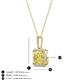3 - Charlene 6.50 mm Princess Cut Lab Created Yellow Sapphire and Round Diamond Halo Pendant Necklace 