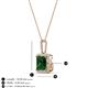 3 - Charlene 6.50 mm Princess Cut Lab Created Created Emerald and Round Diamond Halo Pendant Necklace 