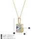 3 - Charlene 6.50 mm Princess Cut Forever Brilliant Moissanite and Round Diamond Halo Pendant Necklace 