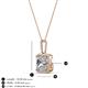 3 - Charlene 6.50 mm Princess Cut Forever Brilliant Moissanite and Round Diamond Halo Pendant Necklace 