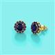 3 - Bernice Round Blue Sapphire Stud Earrings 