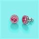 3 - Bernice Round Pink Tourmaline Stud Earrings 