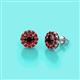 3 - Bernice Round Red Garnet Stud Earrings 