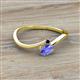 2 - Lucie Bold Oval Cut Tanzanite and Round Blue Sapphire 2 Stone Promise Ring 