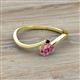 2 - Lucie Bold Oval Cut Pink Tourmaline and Round Blue Sapphire 2 Stone Promise Ring 