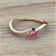 2 - Lucie Bold Oval Cut Pink Tourmaline and Round Blue Sapphire 2 Stone Promise Ring 