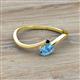 2 - Lucie Bold Oval Cut Blue Topaz and Round Blue Sapphire 2 Stone Promise Ring 