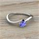 2 - Lucie Bold Oval Cut Tanzanite and Round Blue Sapphire 2 Stone Promise Ring 