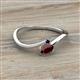 2 - Lucie Bold Oval Cut Red Garnet and Round Blue Sapphire 2 Stone Promise Ring 
