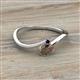2 - Lucie Bold Oval Cut Smoky Quartz and Round Blue Sapphire 2 Stone Promise Ring 