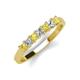 2 - Erica 3.00 mm Princess Cut Yellow Sapphire and Diamond 7 Stone Wedding Band 