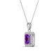 3 - Everlee 6x4 mm Emerald Cut Amethyst and Round Diamond Halo Pendant Necklace 