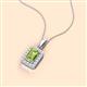 2 - Everlee 6x4 mm Emerald Cut Peridot and Round Diamond Halo Pendant Necklace 