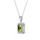 3 - Everlee 6x4 mm Emerald Cut Peridot and Round Diamond Halo Pendant Necklace 