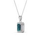 3 - Everlee 6x4 mm Emerald Cut London Blue Topaz and Round Diamond Halo Pendant Necklace 