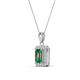 3 - Everlee 6x4 mm Emerald Cut Lab Created Alexandrite and Round Diamond Halo Pendant Necklace 