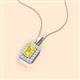 2 - Everlee 6x4 mm Emerald Cut Yellow Sapphire and Round Diamond Halo Pendant Necklace 
