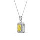 3 - Everlee 6x4 mm Emerald Cut Yellow Sapphire and Round Diamond Halo Pendant Necklace 