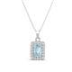 1 - Everlee 6x4 mm Emerald Cut Aquamarine and Round Diamond Halo Pendant Necklace 