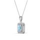 3 - Everlee 6x4 mm Emerald Cut Aquamarine and Round Diamond Halo Pendant Necklace 