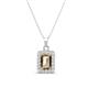 1 - Everlee 6x4 mm Emerald Cut Smoky Quartz and Round Diamond Halo Pendant Necklace 