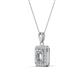 3 - Everlee 6x4 mm Emerald Cut Lab Grown Diamond and Round Diamond Halo Pendant Necklace 