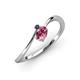 3 - Lucie Bold Oval Cut Pink Tourmaline and Round Blue Sapphire 2 Stone Promise Ring 