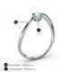 4 - Lucie Bold Oval Cut Aquamarine and Round Blue Sapphire 2 Stone Promise Ring 