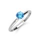 3 - Solus Round Blue Topaz Solitaire Engagement Ring  