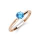 3 - Solus Round Blue Topaz Solitaire Engagement Ring  