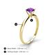4 - Solus Round Amethyst Solitaire Engagement Ring  