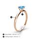 4 - Solus Round Blue Topaz Solitaire Engagement Ring  