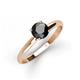 3 - Solus Round Black Diamond Solitaire Engagement Ring  