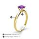 4 - Solus Round Amethyst Solitaire Engagement Ring  