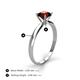 4 - Solus Round Red Garnet Solitaire Engagement Ring  